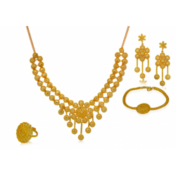 Nilanjan Arts 18K Gold Plated Fancy Necklace Set, DC04